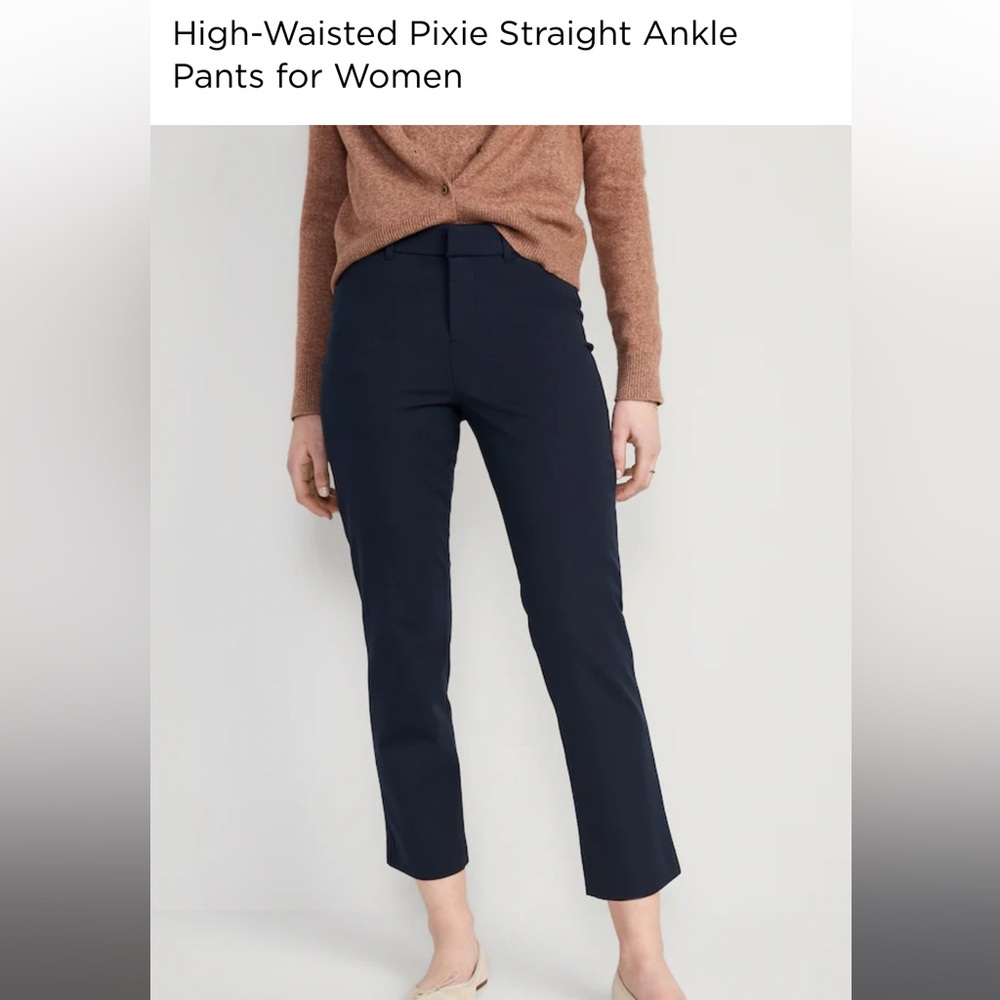 Old Navy High Waisted Pixie Straight Ankle Pant | Navy | Size 12